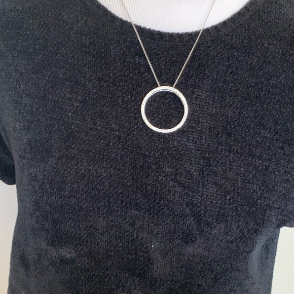 NEW Sterling Silver .925 CZ Women’s round circle of life Pendant 1.5” diameter - Picture 3 of 14